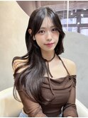 □ 韓国大宮顔周りレイヤーカットハッシュカットワンホンヘア