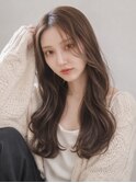 透明感カラー/韓国風/大人髪/前髪なし/ロングイメチェン