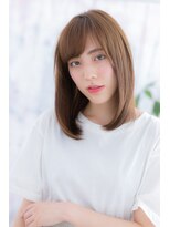 ミック 日暮里店(miq)&nbsp;シースルーバング艶カラー大人ガーリー鎖骨ミディアムb1