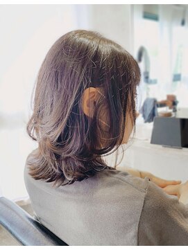 アン たまプラーザ(un) くびれ外ハネミディアム【たまプラーザ髪質改善オージュア】