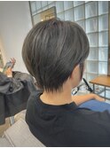 耳かけショート×ブリーチなしグレージュ[寺野克]