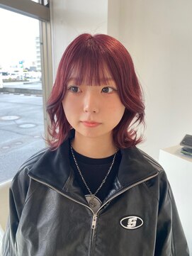 コト 福井大和田店(coto) ワインレッド チェリーレッド　韓国風 レイヤーカット