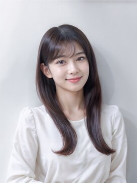 ミュウ(MYU) レイヤーロング 小顔カット 2wayバング 韓国ヘア 髪質改善