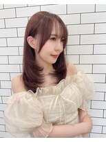 アリスバイブランニューリブ 難波店(ALICE by Brandnew×LIV)&nbsp;韓国ヘアピンクブラウンレイヤーカット顔周りシースルバング難波