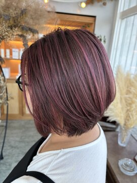 ユラギフロムユイマァル 水島店(YURAGI from YUIMARL) ハイライト×ピンク