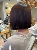 艶髪きれいな切りっぱなし前下がりボブ うる艶ストレートTr