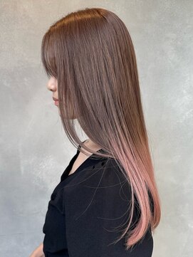 ガーデンヨコハマ(GARDEN YOKOHAMA) デザインカラーグラデーションピンクイメチェンベージュロング