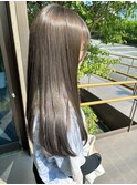 オリーブグレー ブラウンカラー 髪質改善 艶髪 ストレート
