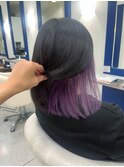 ●インナーカラーラベンダーピンクアッシュイヤリングカラー