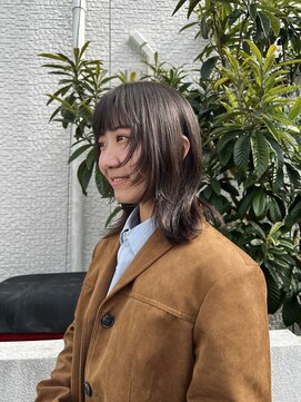 ニュイ(NUIT) オリーブアッシュブラウン顔まわり姫カットレイヤー/東区画図