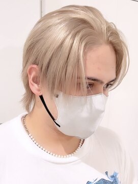 アンククロス 渋谷(ANKH CROSS) センターパート/メンズカット/ブロンド/ホワイトブロンド/渋谷