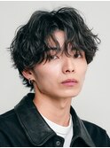 渋谷メンズマッシュウルフカット波巻きパーマシャドウパーマ