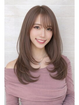 オーロ(ORO) イメチェン小顔レイヤー×透明感ピンクベージュ