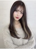 インナーカラー/ローレイヤーストレート/シースルーバング