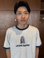 ヨロヘアー(YOLO hair)&nbsp;アップバング　メンズパーマ　男性パーマ
