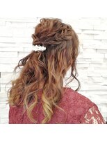 ヘアアンドスパ スロー(hair&spa slow)&nbsp;結婚式ヘアアレンジ　ハーフアップスタイル♪