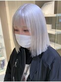 ba555ニュアンスカラー2wayバングプラチナベージュボブウルフ