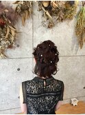結婚式ハーフアップ