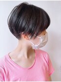 【morio 原宿】前髪あり刈り上げショート　かっこいい黒髪髪型