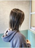 【宇佐美勇磨】切りっぱなしボブ/ハイライト/ベージュ