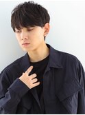 前髪あり爽やかメンズマッシュ/黒髮くせ毛風パーマ