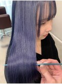 ブリーチ/ブルー/ブルーカラー/ロング/ロングヘア/寒色系