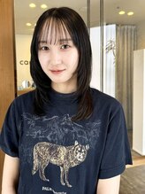 カノエ 松江乃木店(canoe) 顔周りレイヤー　韓国風ヘア　ベージュ　アッシュカラー