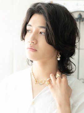 メンズヘア ビーセカンド 草加店(MENS HAIR B-2) 20代30代ワイルドかき上げ波巻きパーマ韓国ヘアF草加