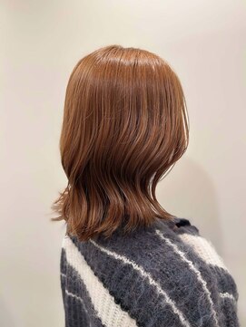 ハロ ハッピーヘアライフ 長居店(Halo happyhairlife) オレンジベージュ×くびれヘアー【ROKI, 2024秋冬トレンド】