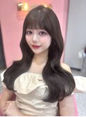  オリーブ/グレージュ/韓国ヘア/渋谷/レイヤー/顔まわり
