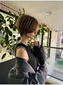 ショートカットショートボブレイヤーボブブリーチなしカラー