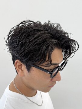 ビカムメンズヘアー 栄店(become men's hair) ルーズパーマセンターパートシャドウパーマ緩め無造作名古屋栄