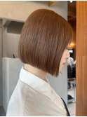 暗めカラー/姫カットレイヤー/マロンベージュ/くすみベージュ