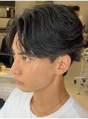 センターパートフェザーパーマシースルー髪質改善縮毛矯正