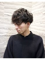 トリム 渋谷(trim.)&nbsp;サーフカール/刈り上げセンターパート/ブルーブラック[渋谷]