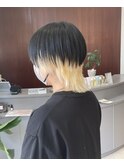 オフブラック×ブロンド
