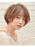 ショートヘア/ショートボブ/ベージュカラー/イルミナカラー