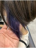 濃いめに入れて色味調整☆青紫インナー