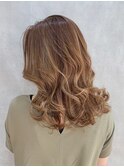 シアーグレージュ_グレージュカラーボブウルフココアベージュ