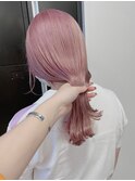 1113ニュアンスカラーホワイトピンクレイヤーロングベビーピンク