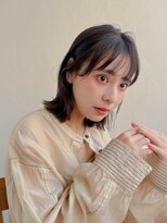 ムク 甲府(muku.)&nbsp;ミディアムヘア/斜めバング/グレージュカラー/甲府駅