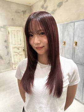 ニュイ(NUIT) レイヤーカットピンクベージュロングレイヤー