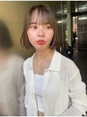 【恒吉佐央理】柔らか質感のオリーブカラーにお洒落にキマるボブ