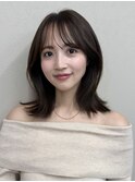 顔周りレイヤーカット/イメチェンヘアスタイル/外ハネボブ/韓国