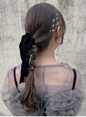 お呼ばれヘアセット*ヘアアレンジ*タイトアレンジ*グレージュ