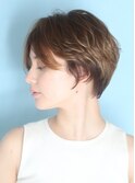 ショート・ボブ/丸顔/前髪あり/絶壁解消/30代/40代/50代/くびれ