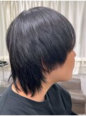 メンズウルフカットナチュラルヘア髪質改善トリートメント