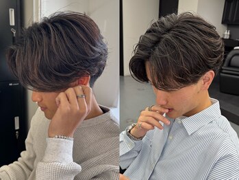 アンドメゾンオム(&Maison. homme)の写真/セルフケアでは難しい眉を一緒にケアすることで、清潔感溢れる好印象スタイルに◎センターパート/マッシュ