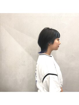 エヌ(N) N/92co. ウルフヘア×インナーカラーブルー