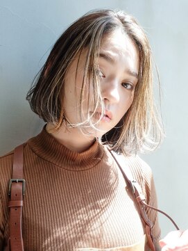 アイティー バイ アルバム 中野店(IT by ALBUM) ストレートでまっすぐワンカール_ピンクベージュボブルフ_28087